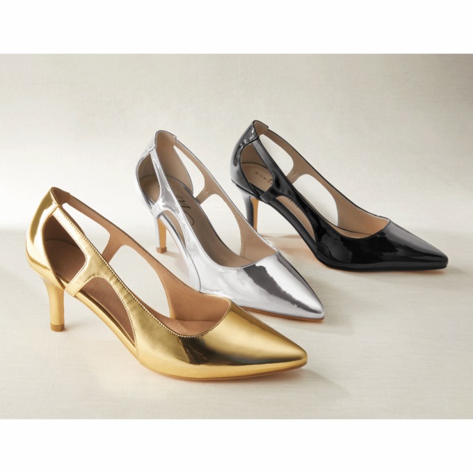 Midnight Velvet Women's Metallic Cut-Out Faux-Leather Pump, , large