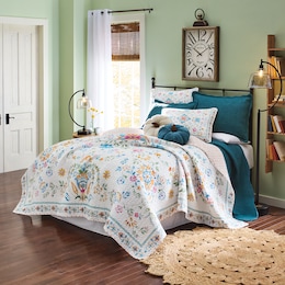 Izzy Floral Oversized Quilt and Sham, , large