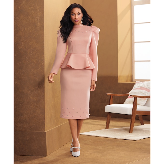 Rosaline Pearl Peplum Dress