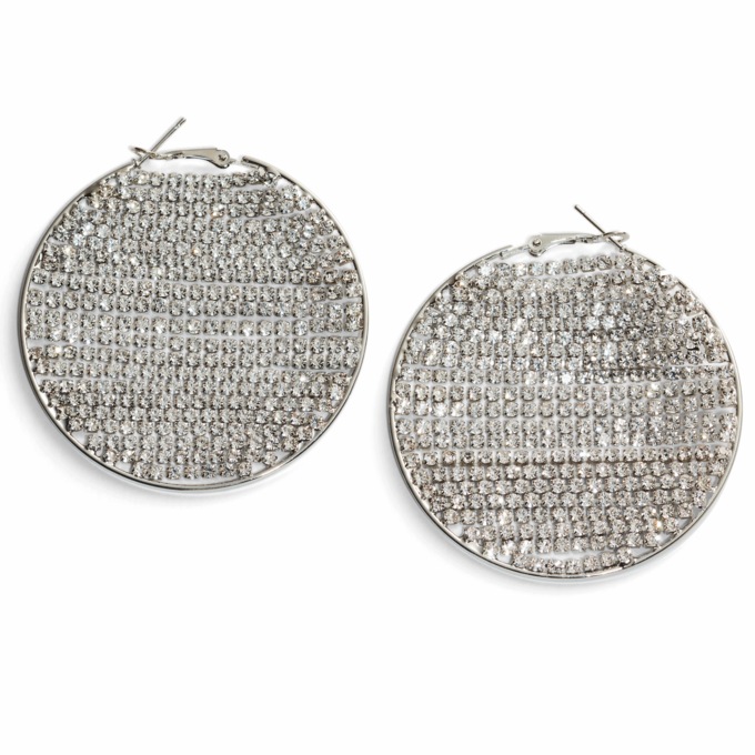 Crystal Circle Strand Earrings, , large