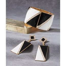Black/White Patterned Bracelet or Earrings, , large