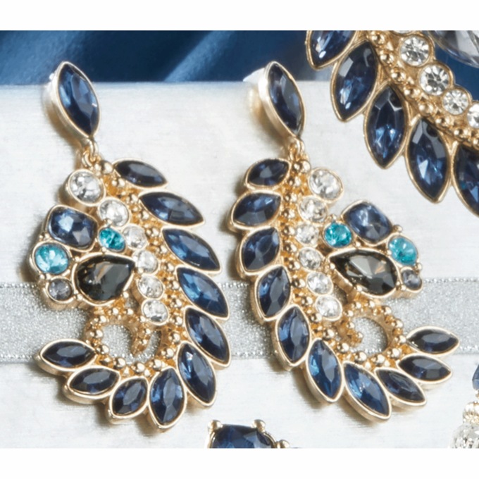 Crystal Blues Swirl Earrings, , large