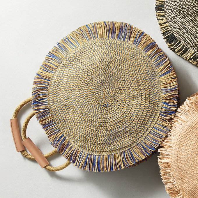 Fringe Circle Bag, Blue, large