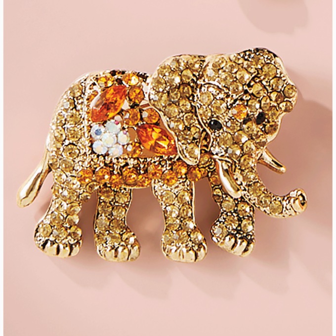 Rhinestone Pin Brooch, , large