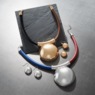 Dome Pendant Corded Necklace & Earring Set, , large