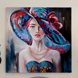 Elegance Lady in Hat Canvas, , large