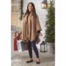 Warm Fleece Cape with Open Front and All-around Ruffle Trim, , large