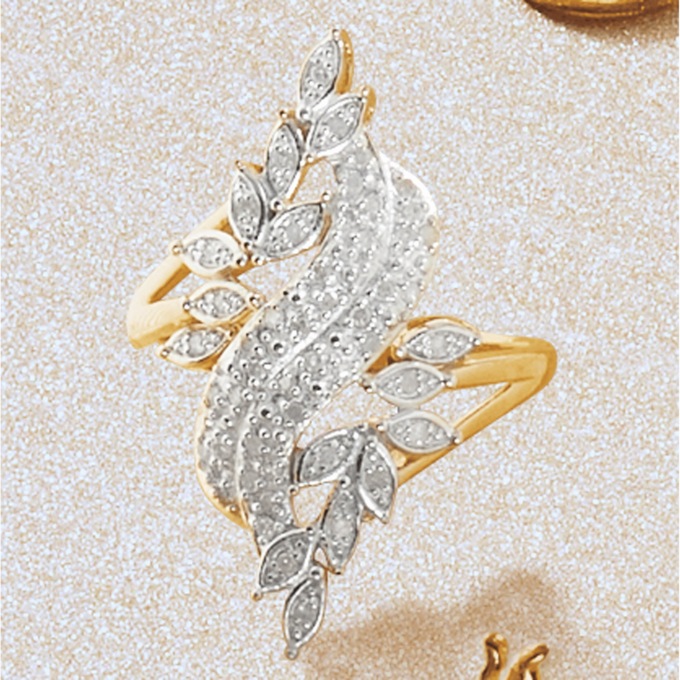 Diamond Swirl Marquise Ring, , large