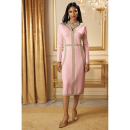 Metallic Trim Sweater Dress, , large