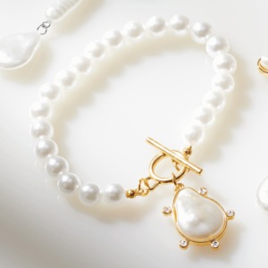 Faux-Pearl Toggle Bracelet, , large