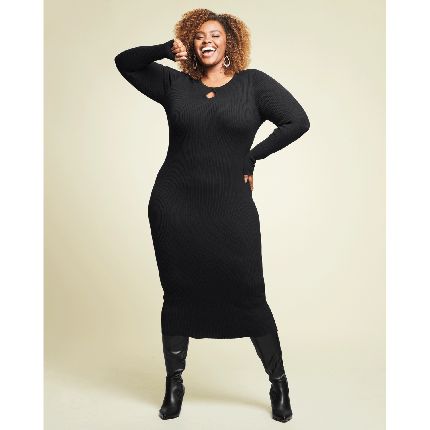 Plus size keyhole sweater top