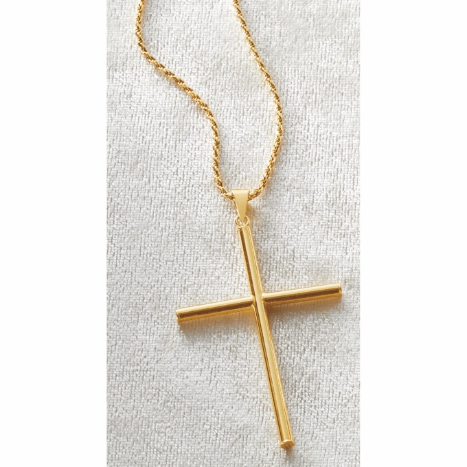 Long Tube Cross Pendant , , large