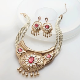 Multi-Stone Necklace &amp; Earring Set, , large