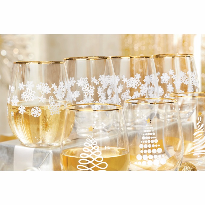 Celebrations by Mikasa Set of 4 Stemless Wine Glasses, , large