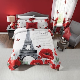 Paris Poppies Comforter Set, , large
