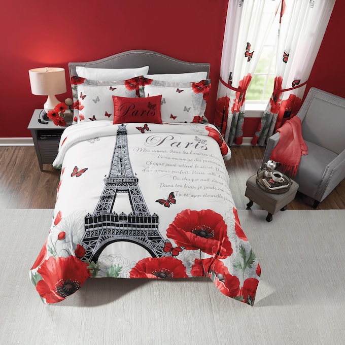 Paris Poppies Comforter Set, , large