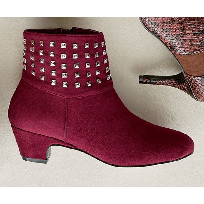 Amanda D'Laurie Studded Collar Bootie, , large