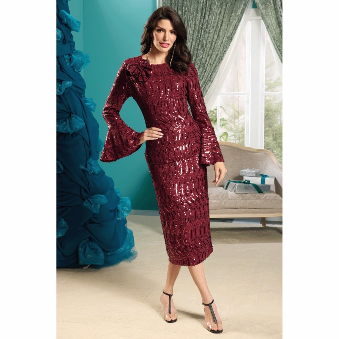 Lydia Allover Sequin Skirt Set, , large