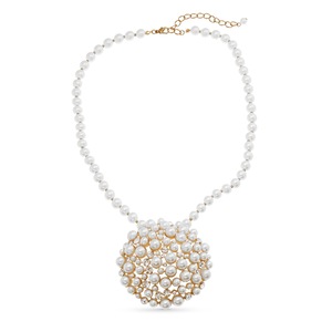 Faux Pearl Cluster Pendant, , large