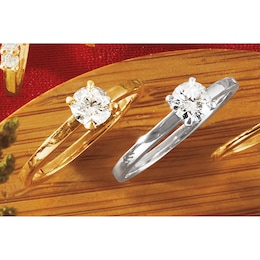 Lab-Made Diamond Solitaire Ring (.50 CTTW), , large