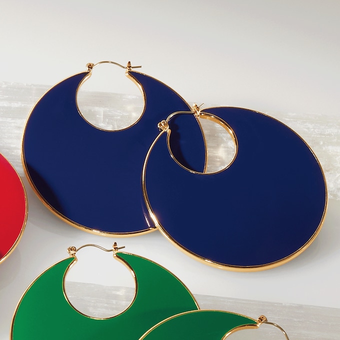 Color Enamel Hoops, , large