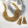 Multi-Strand Bead Necklace & Earring Set, , large