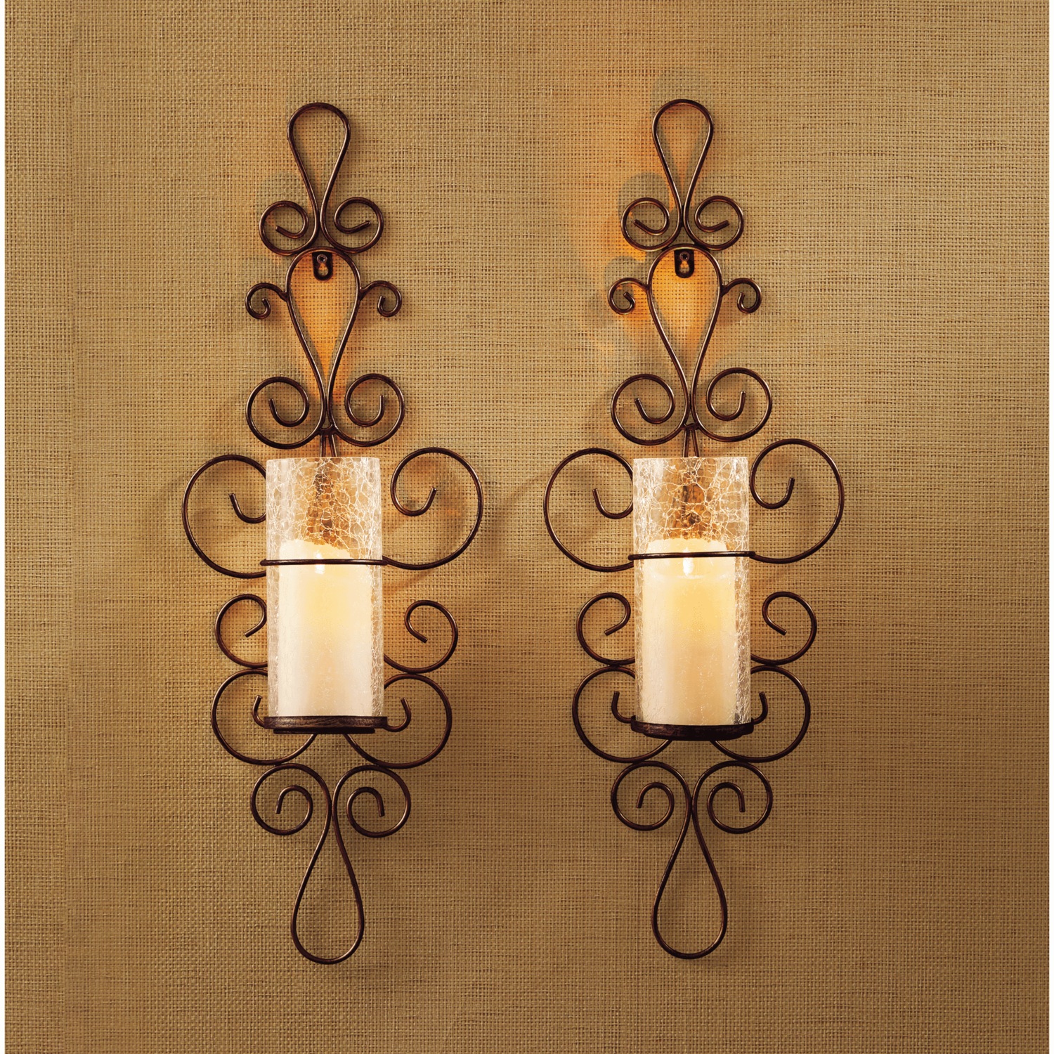 Set of 2 Bella Forte Scroll Sconces Midnight Velvet