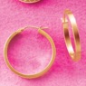 10K Gold Round Edge Hoops, , large