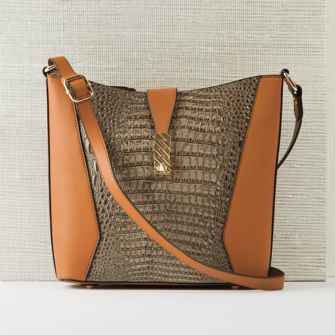 M.C. Handbags Elizabeth Leather Crossbody Midnight Velvet