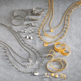 Blessed Multi-Strand Necklace and 6-Pair Earring Set, , large