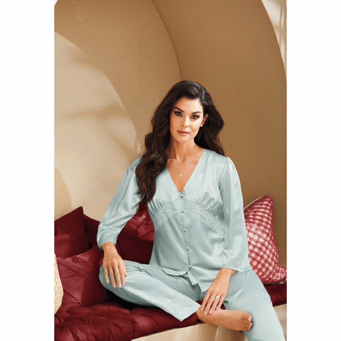 Lovely Lace-Trim PJ Set, , large