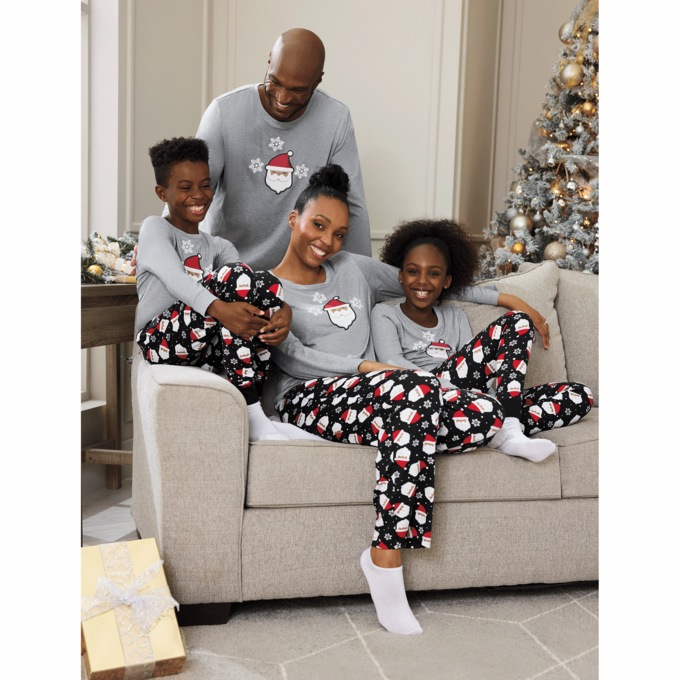 Kid's Family Christmas Holiday PJ Set in Soft, Stretchy Jersey Knit, , large
