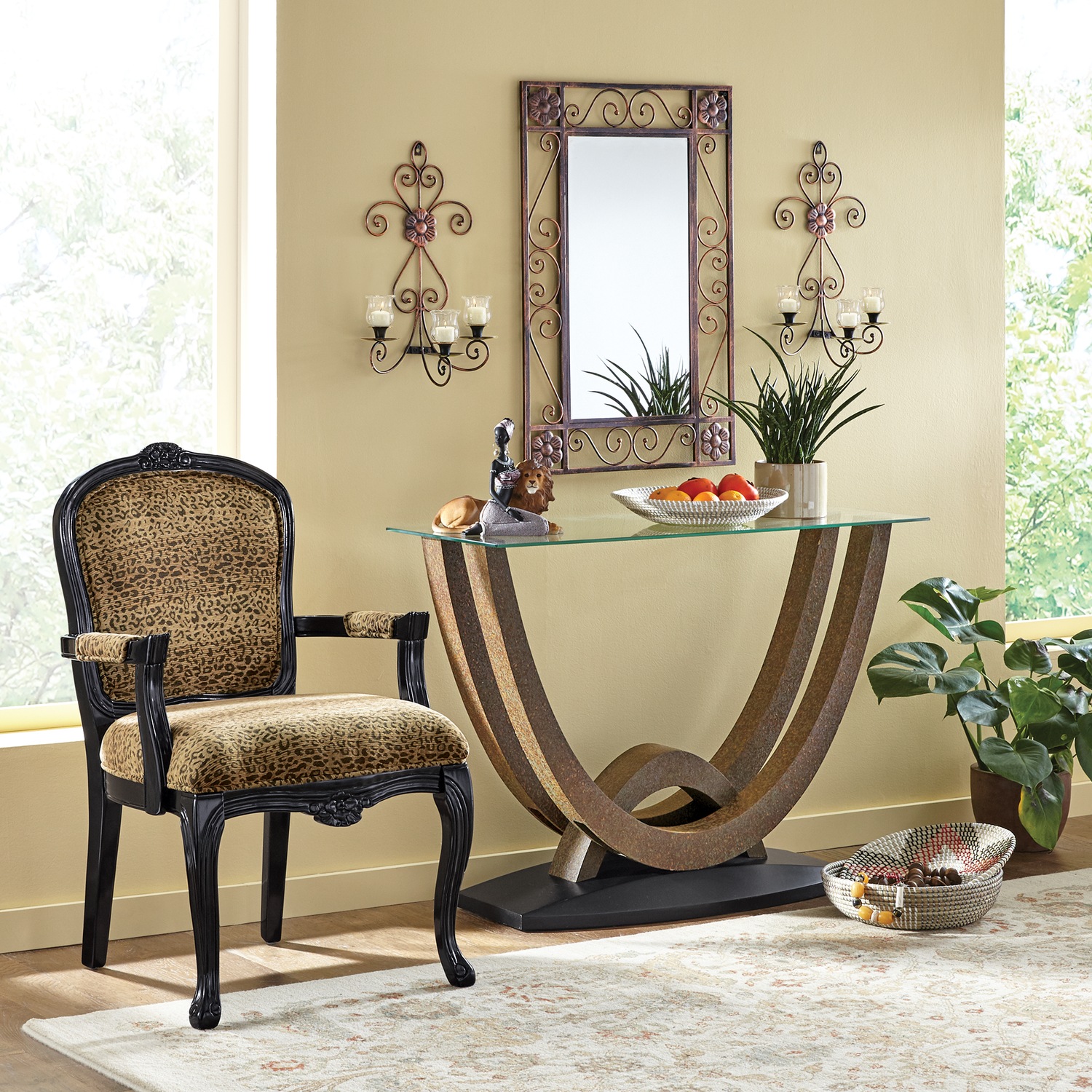 Melanie 3 Piece Mirror And Sconce Set Midnight Velvet