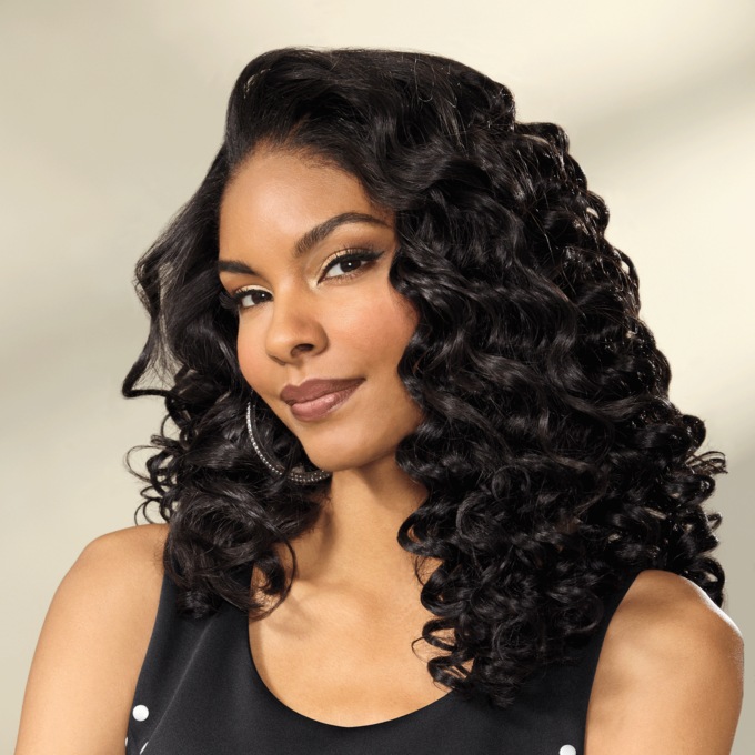 9-Piece Press Curl Extensions, Off Black, large