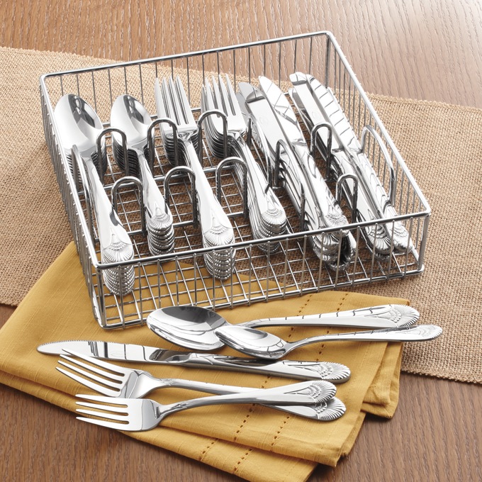 Ginny’s 60-piece Flatware Set With Caddy, Alice, large