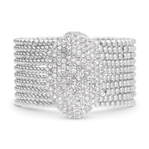 Crystal Pavé Oval Stretch Bracelet, , large