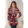 Sienna Southwestern Duster Cardigan with Fringed Shawl Collar and Belt, , large