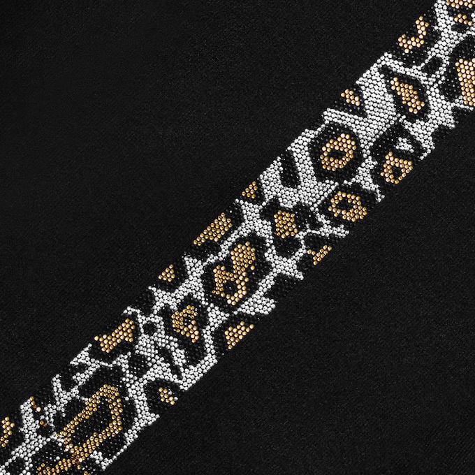 Leopard Rhinestone Trim Sweater-Knit Women's Pant Set, , large