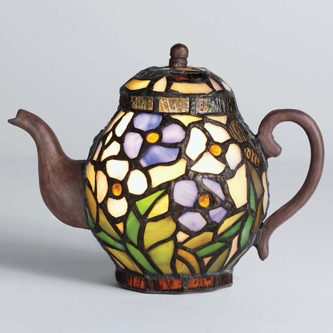 Stained Glass Teapot Lamp, , large