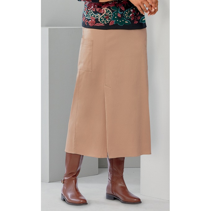 Cotton Cargo-Pocket Skirt, , large