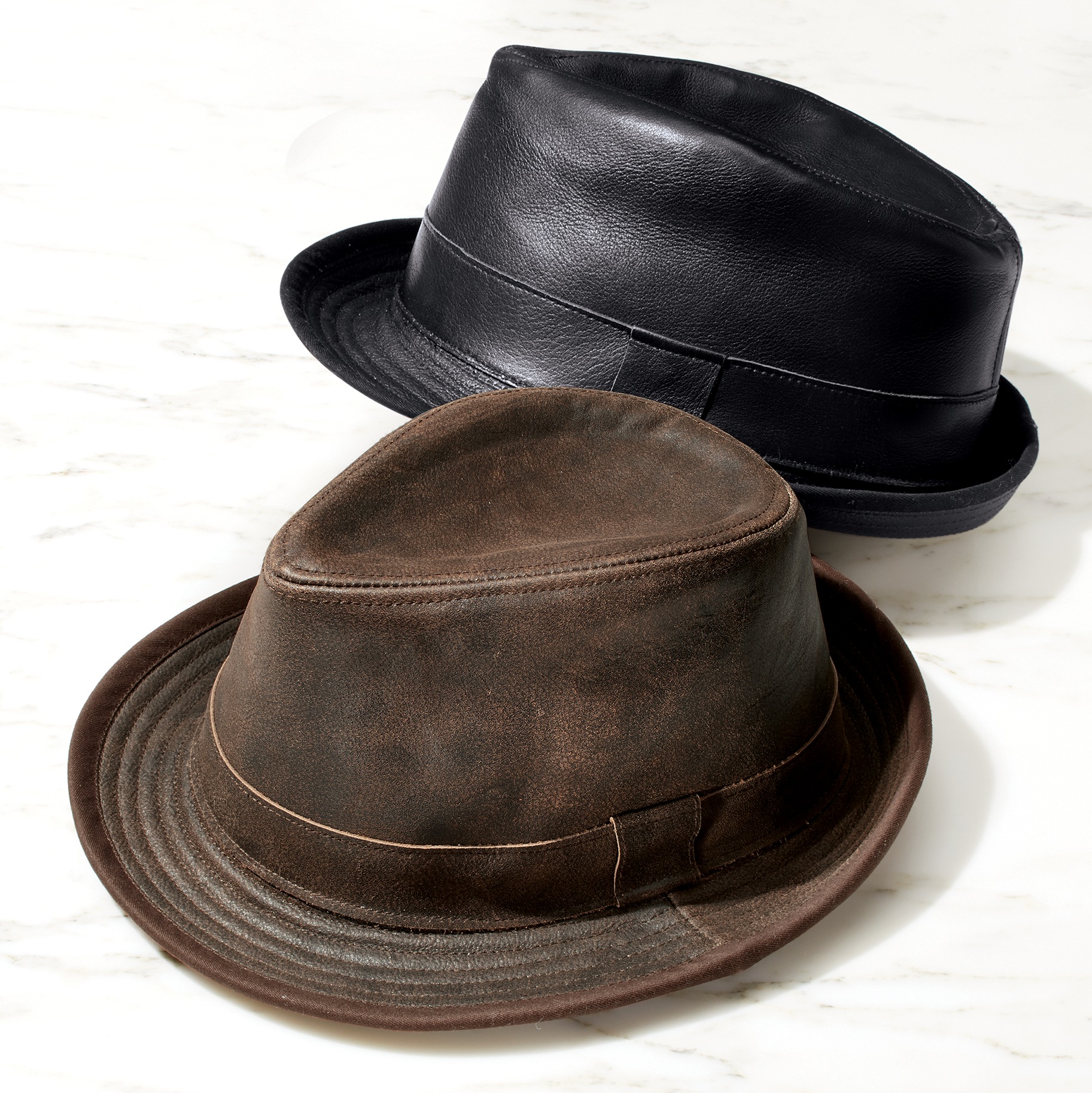Leather fedora hats for men