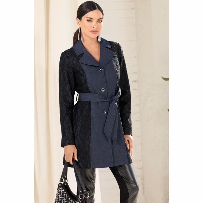 Denim And Lace Jacket, , large