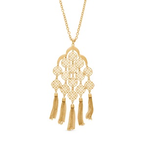 Medallion/Tassel Necklace, , large