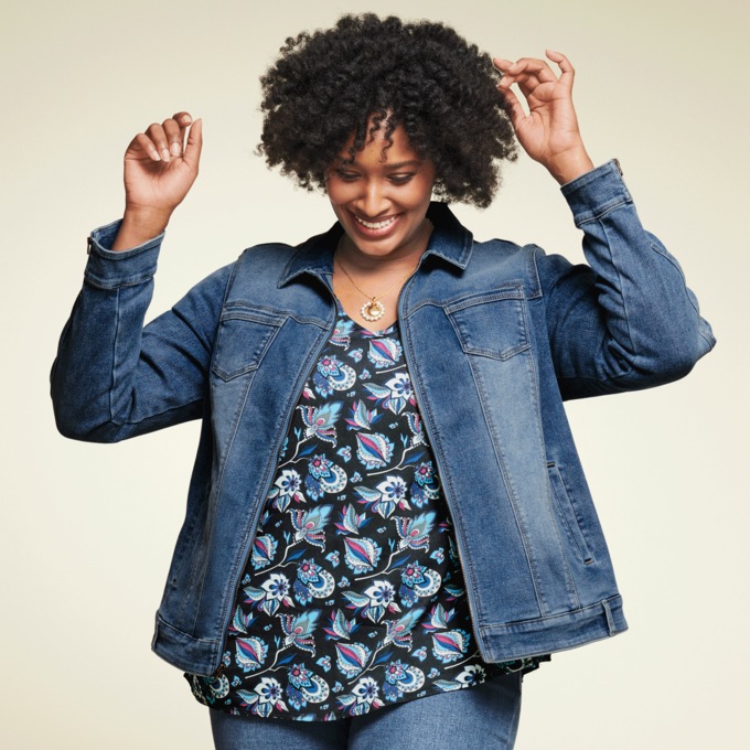Denim Stretch Jacket, , large