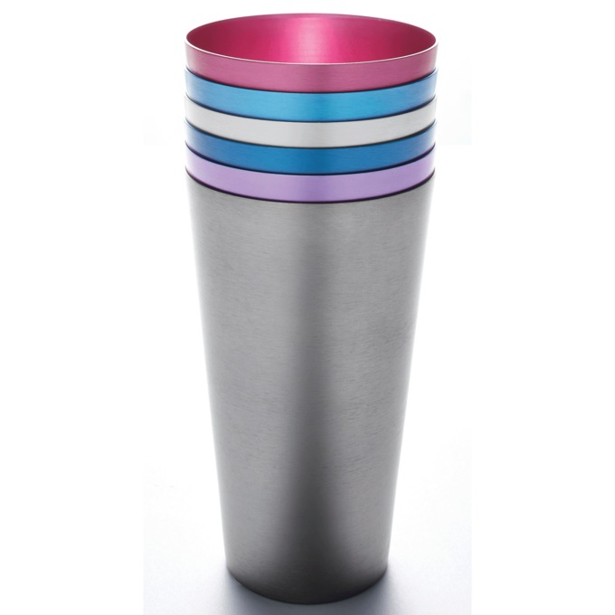 Set of 6 Aluminum Tumblers, Cool, large