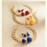 Ball/Link Goldtone Necklace & Earring Set, , large