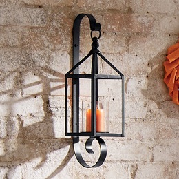 Black Lantern Wall Sconce, , large
