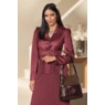 Nellie Pleated Chiffon Skirt Set with Hankie Hem and Belted Jacket, , large