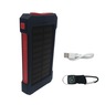 10,000mAh Solar Power Bank, Red Black, large