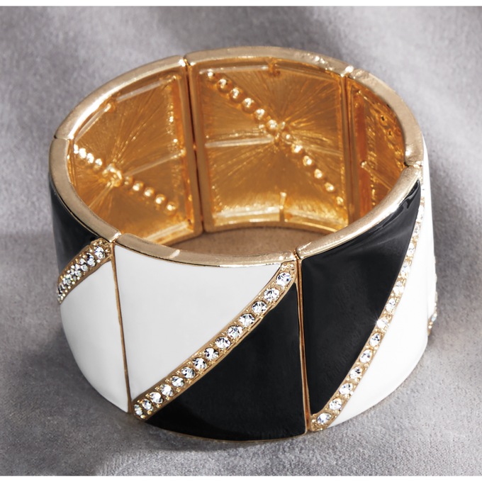 Black/White Patterned Bracelet or Earrings, , large